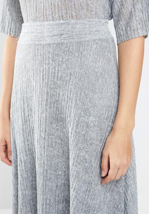 MANGO - Midi textured skirt - grey