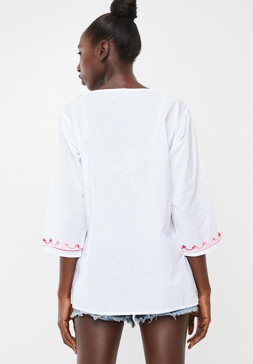 Lithe - Embroidered kaftan - white