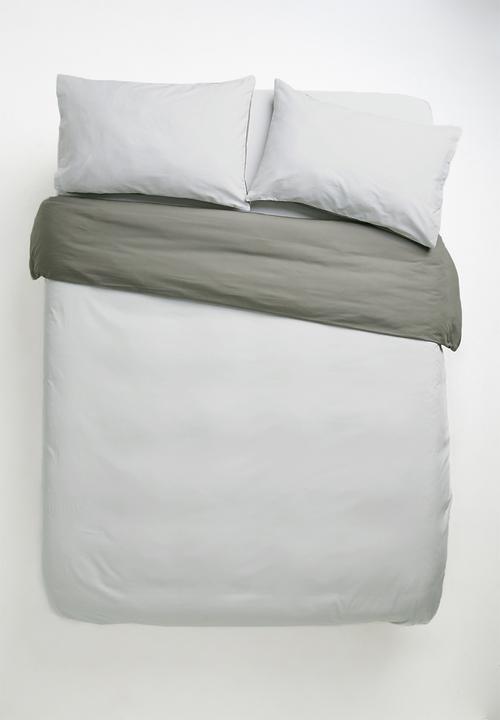 Sixth Floor - Reversible duvet set - dgrey/lgrey
