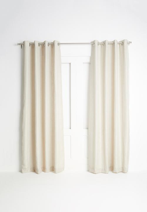 Sixth Floor - Slub lined eyelet curtain 2 pack - natural