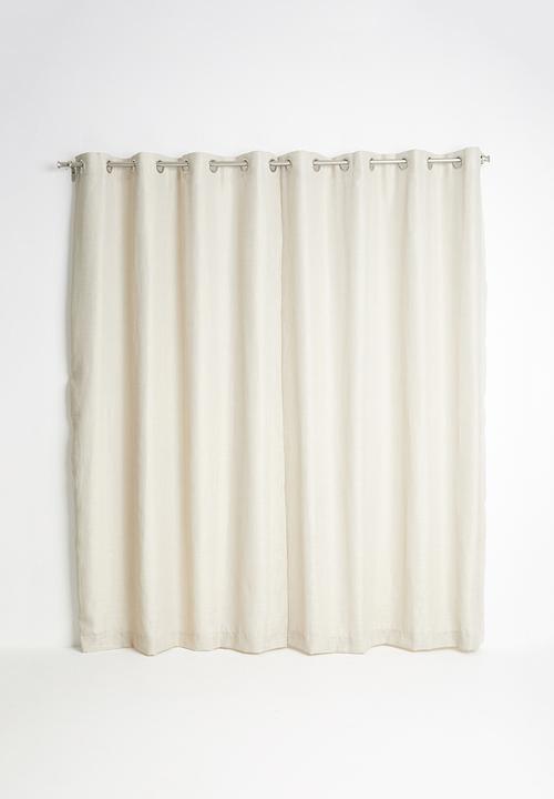 Sixth Floor - Slub lined eyelet curtain 2 pack - natural