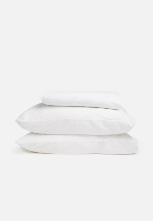Linen House - Flannelette sheet set - white
