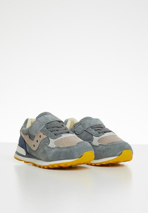 Pop Candy - Leather combo strap and lace sneaker - grey