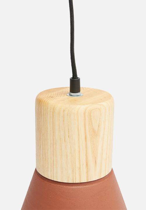 Sixth Floor - Kai pendant - wood/rust