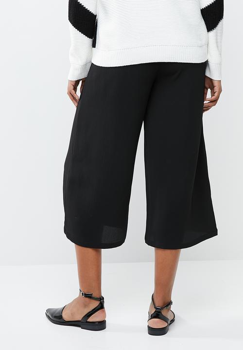 MANGO - Seam detail culotte trousers - black