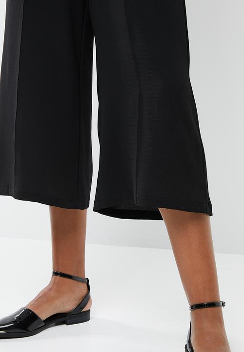 MANGO - Seam detail culotte trousers - black