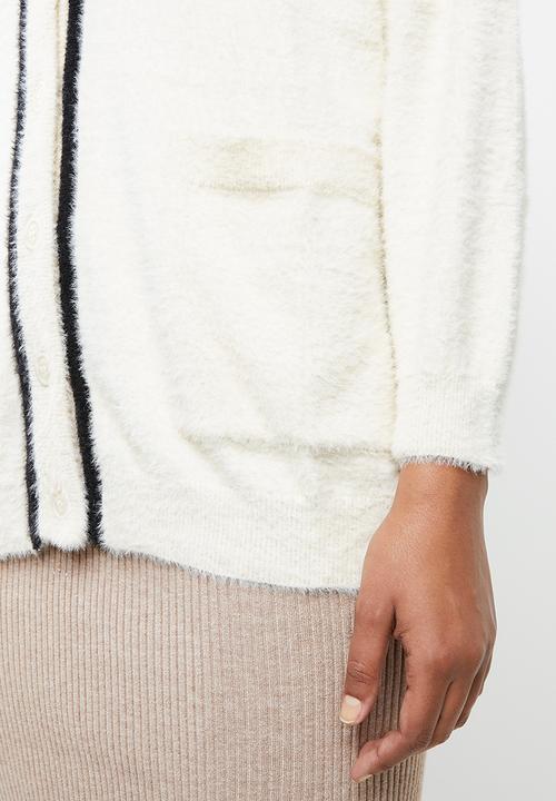 MANGO - Faux fur effect cardigan - cream