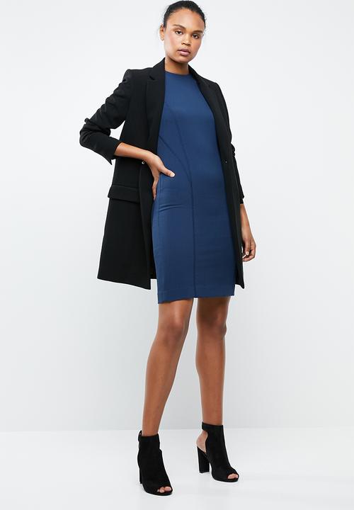 MANGO - Seam bodycon shift dress - blue
