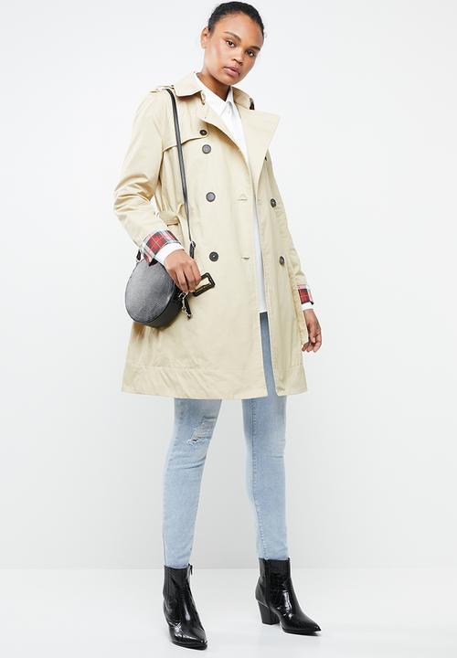 MANGO - Double breast trench - cream
