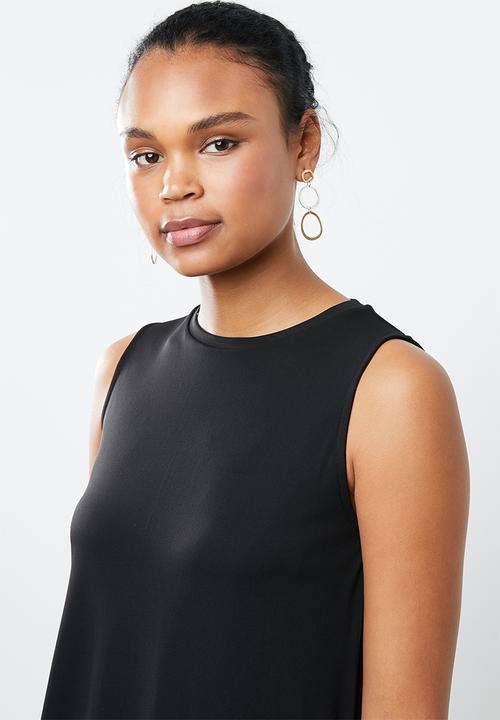 MANGO - Overlay drape dress - black