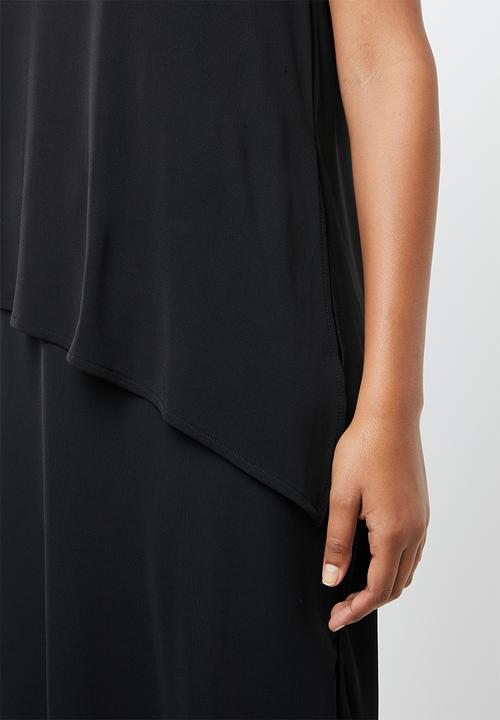 MANGO - Overlay drape dress - black