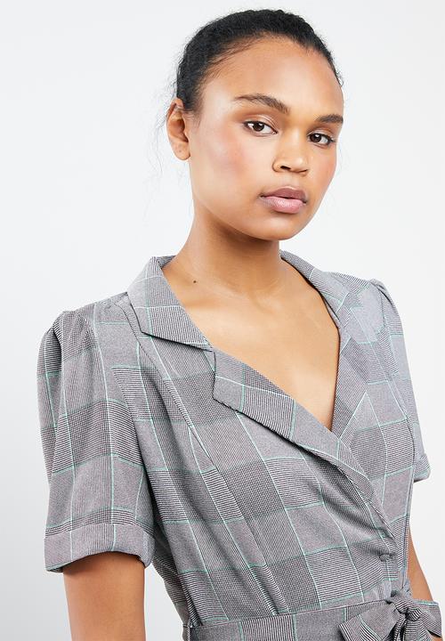MANGO - Printed shirt dress - grey