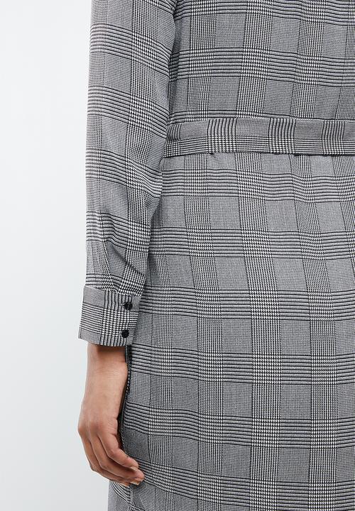MANGO - Long sleeve check shirt dress - grey