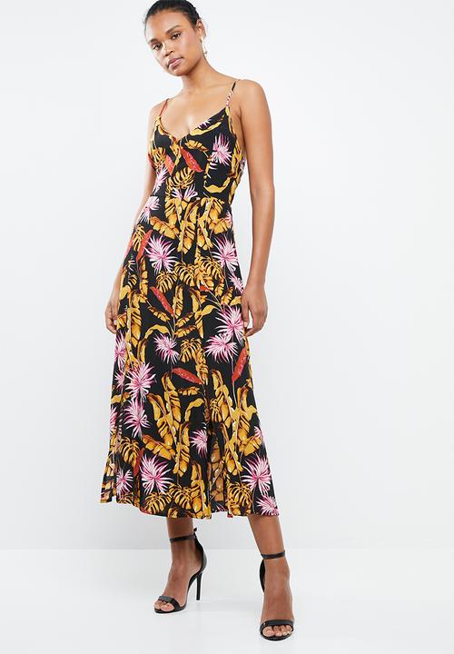 MANGO - Spaghetti strap floral maxi - multi 