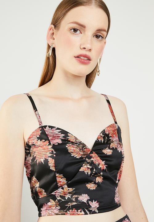 STYLE REPUBLIC - Cropped strappy top - black