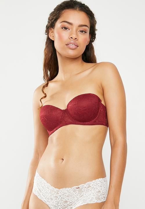 Superbalist - Lace convertible bra - maroon