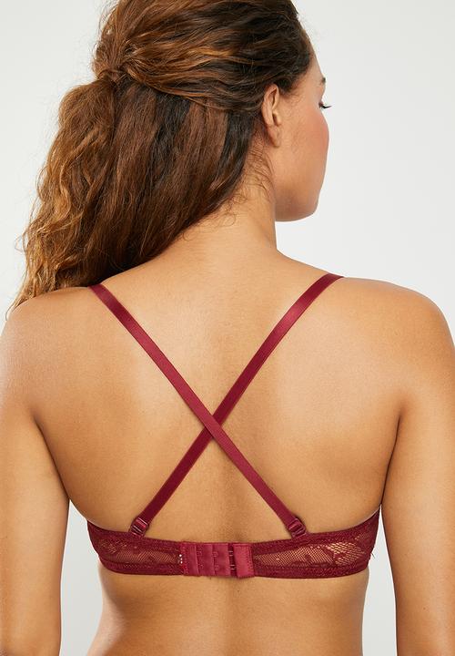 Superbalist - Lace convertible bra - maroon