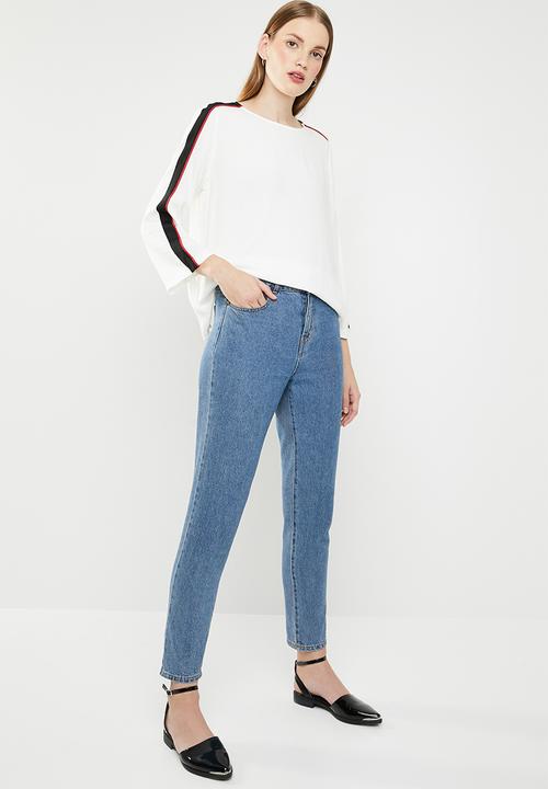 MANGO - Tape trim blouse - white