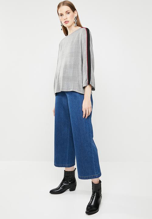 MANGO - Tape trim blouse - grey