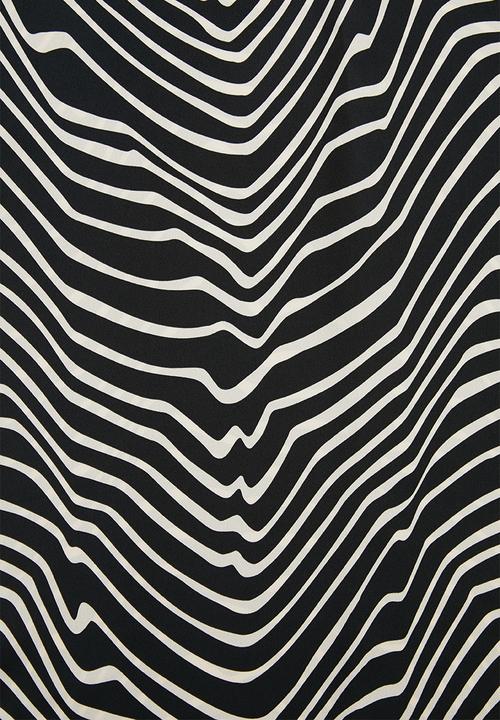 MANGO - Zebra v-neck dress - black & cream