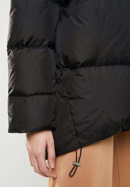 MANGO - Quilted oversized puffer - black