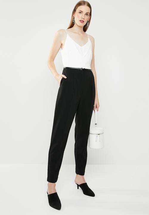 MANGO - Monochrome jumpsuit - black & white