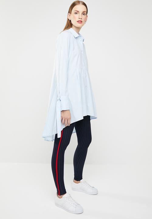 MANGO - Cotton dip hem shirt - blue