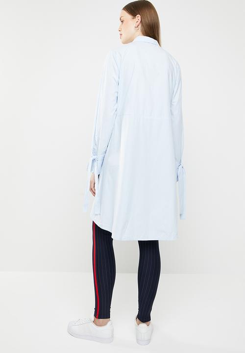MANGO - Cotton dip hem shirt - blue