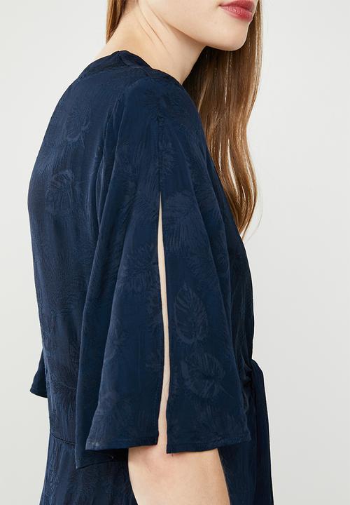 MANGO - Knot jacquard dress - navy