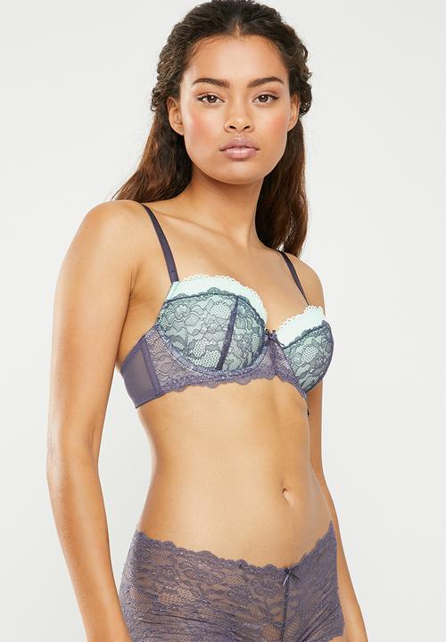 DORINA - Layla 2 pack balcony bra green & grey