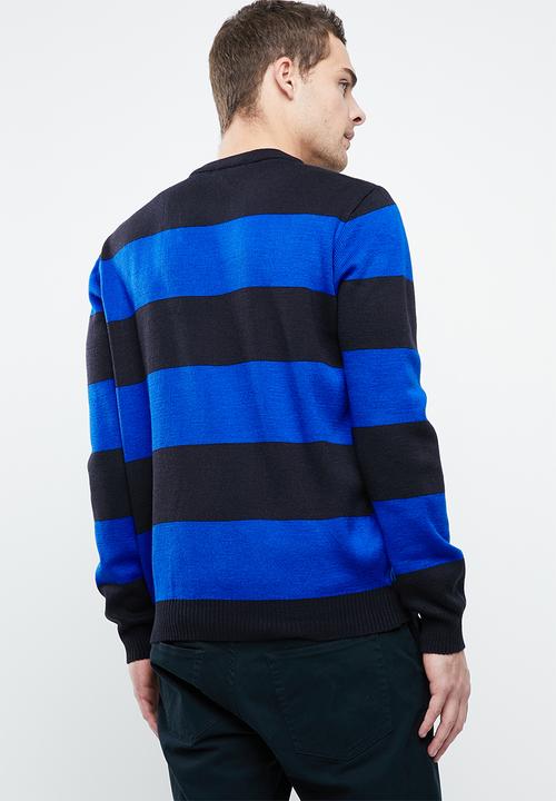 Superbalist - Stripe pullover knit - navy & blue 