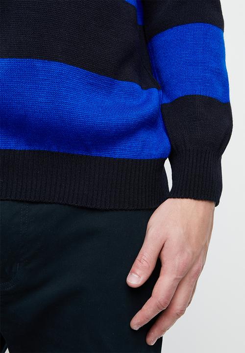 Superbalist - Stripe pullover knit - navy & blue 