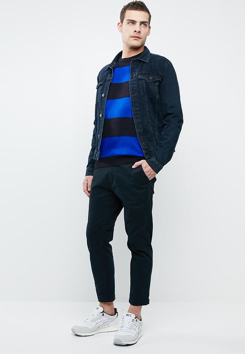 Superbalist - Stripe pullover knit - navy & blue 