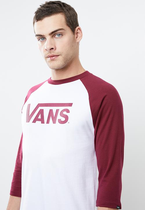 Vans - Vans classic raglan tee - white & burgundy
