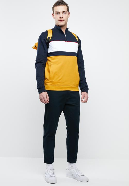 Superbalist - Colourblocked 1/4 zip pullover sweat - multi