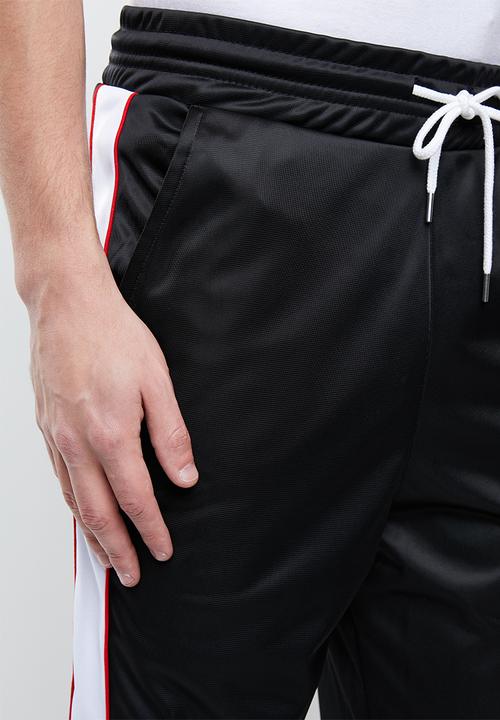 Superbalist - Slim fit cuffed side stripe tricot pant - black