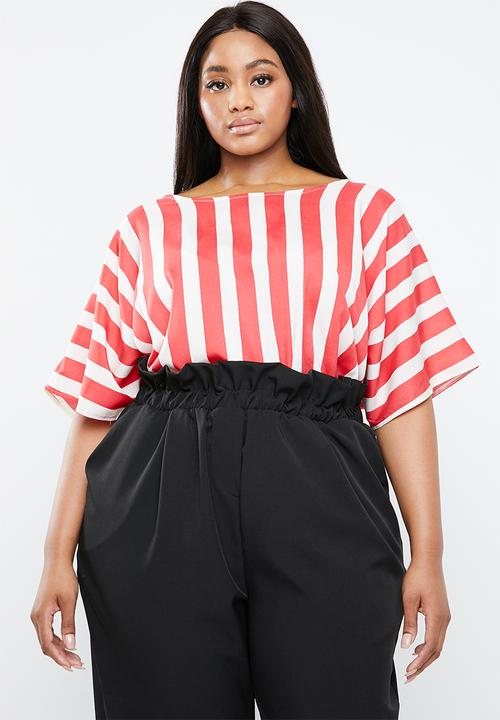 STYLE REPUBLIC PLUS - Basic boxy blouse - red & white 