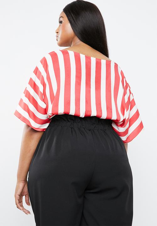 STYLE REPUBLIC PLUS - Basic boxy blouse - red & white 