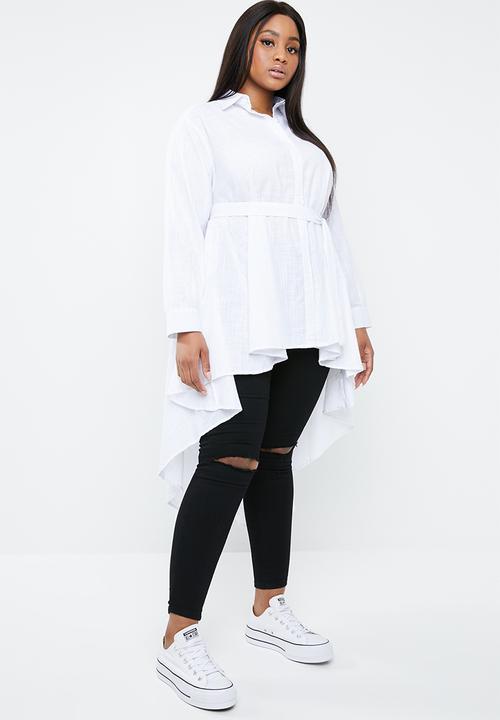 STYLE REPUBLIC PLUS - Dip hem tunic - white