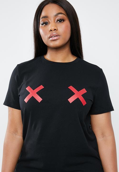 STYLE REPUBLIC PLUS - Criss-cross T-shirt - black
