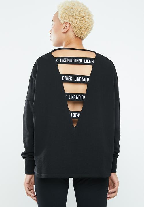 KAPPA - Crew neck sweatshirt - black & white
