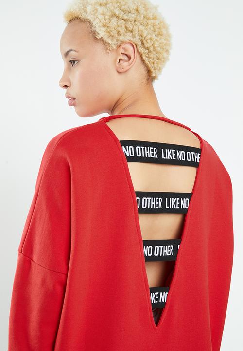 KAPPA - Crew neck sweatshirt - red & white