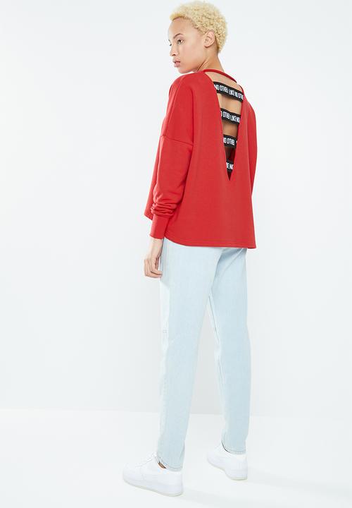 KAPPA - Crew neck sweatshirt - red & white