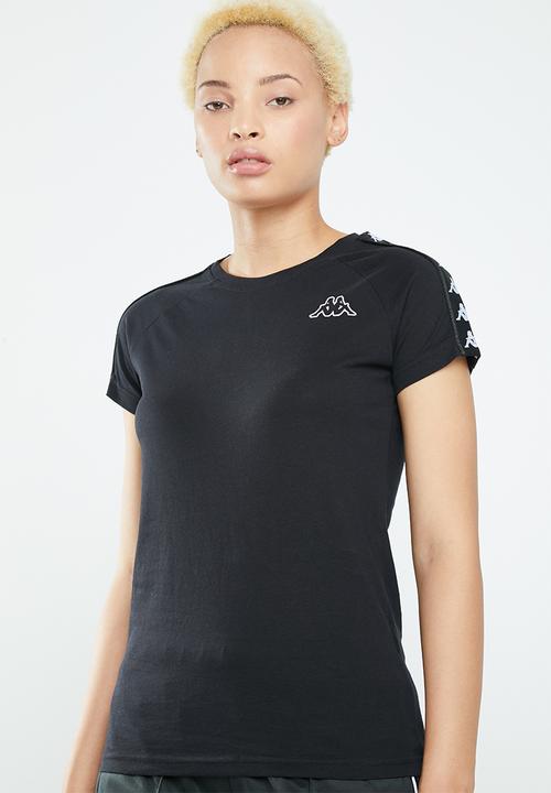 KAPPA - 222 banda woen short sleeve T-shirt - black & white