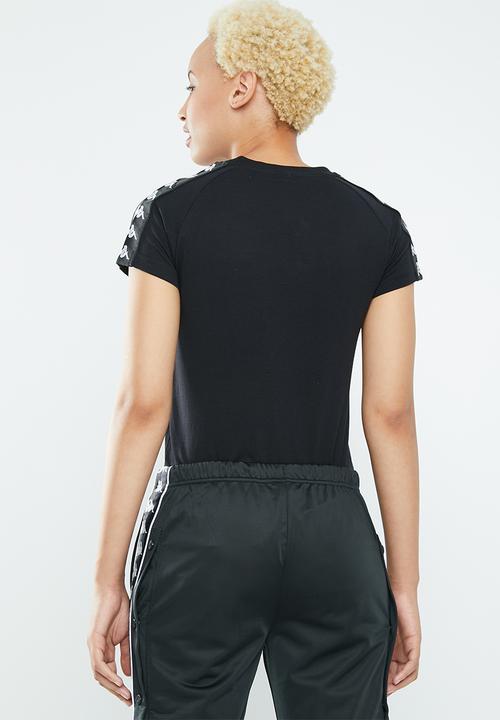KAPPA - 222 banda woen short sleeve T-shirt - black & white