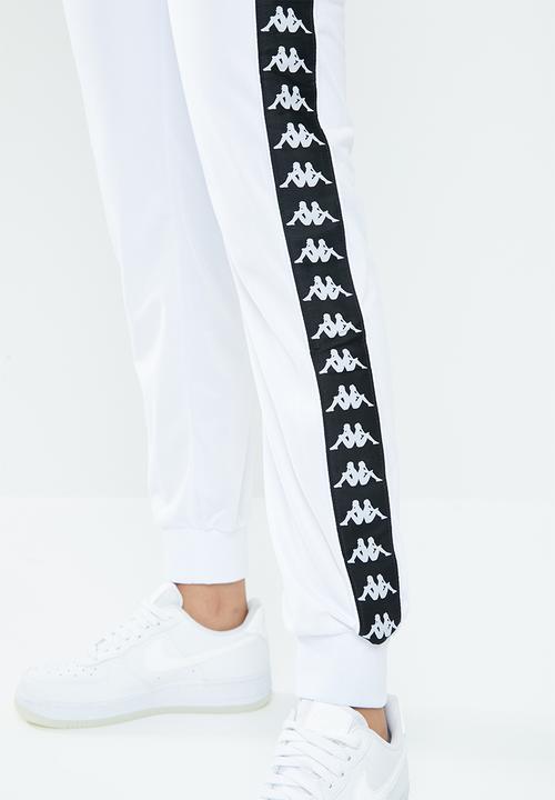 KAPPA - 222 banda wastoria slim track pant - white & black
