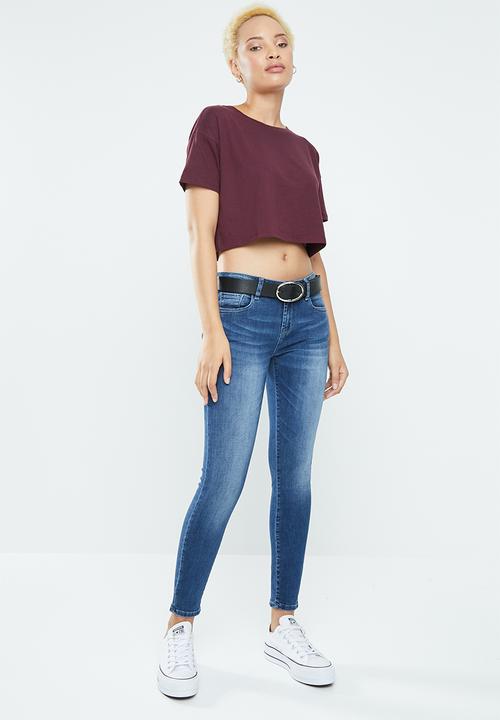 Supré  - Loose crop tee - burgundy