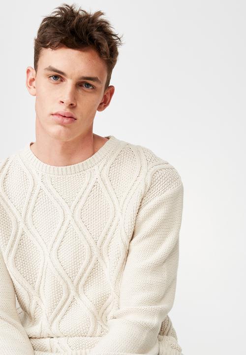 Cotton On - Cable knit sweater - cream