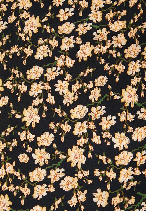 Superbalist - Peasant ruffle maxi dress - black & yellow