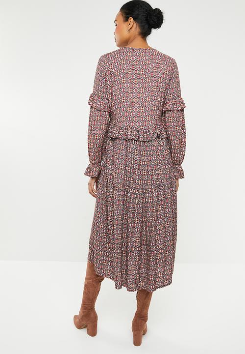 Superbalist - Peasant ruffle maxi dress - multi
